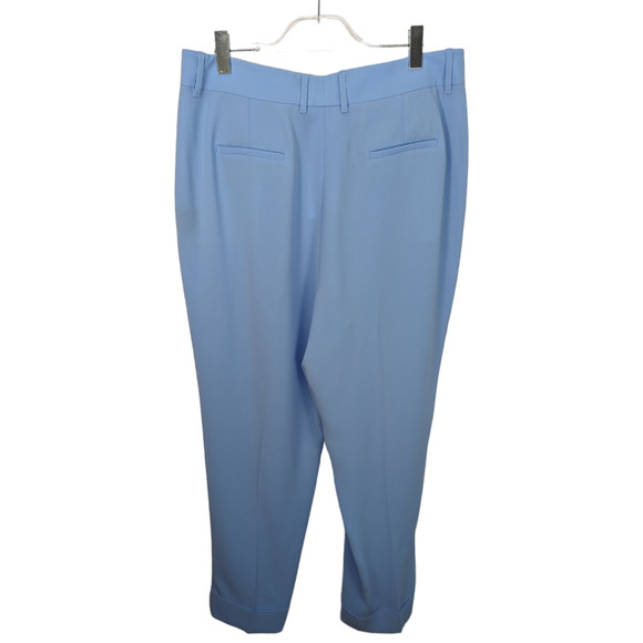 Lafayette 148 Ellis Pleated Finesse Crepe Ankle Pants Fresh Blue Cuffed NWT 16 - Picture 3 of 10